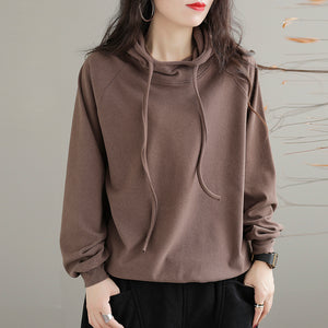 Áo hoodies bông nhung dài tay một màu - NU8077