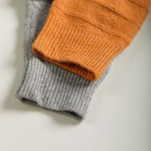 Áo khoác len cashmere dài tay cổ V kiểu gân nổi - NU7734