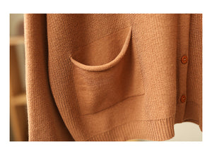 Áo khoác len hoodies cardigan có mũ chệch màu - NU7792