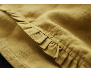 Quần baggy linen lưng thun viền xếp ly - NU7104