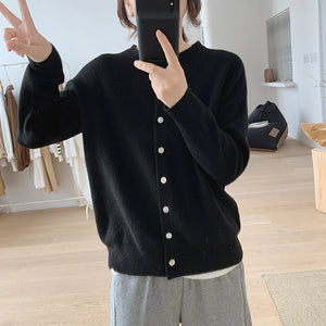 Áo khoác cardigan len dệt kim dài tay cổ tròn - NU7818