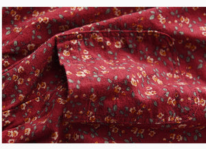 Chân váy linen lưng thun thắt dây xẻ tà chéo in hoa liti - NU8317