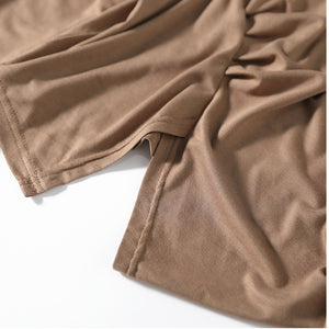 Áo T-shirt dài tay cổ tròn xẻ tà xếp ly - NU6603