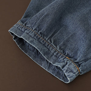 Quần baggy denim lưng thun xếp ly gấu túm - NU6685