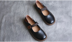 Giày Velcro da mềm retro đế bệt có quai - NU4306