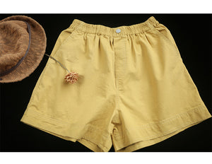 Quần sooc linen lưng thun một khuy hai túi chéo - NU4114