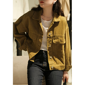 Áo khoác jacket denim dài tay cổ đức hai túi vuông - NU7746