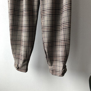 Quần baggy linen kẻ caro kèm thắt lưng - NU4593