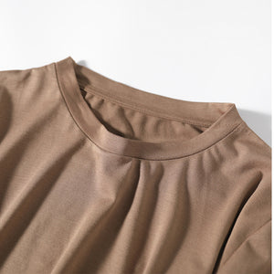 Áo T-shirt dài tay cổ tròn xẻ tà xếp ly - NU6603