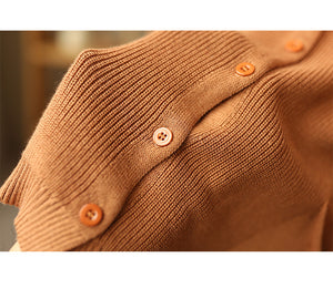 Áo khoác len hoodies cardigan có mũ chệch màu - NU7792