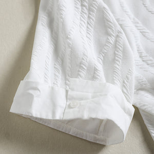 Áo T-shirt ngắn tay cổ tròn kiểu vặn thừng form rộng - NU8392