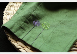 Quần baggy linen lưng thun dây rút thêu kẹo ngọt - NU7288