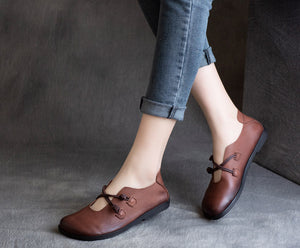 Giày da retro dây chéo đế đơn - NU4275