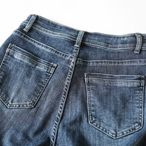 Quần baggy denim ống suông hai túi chéo retro - NU6440