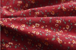 Chân váy linen lưng thun thắt dây xẻ tà chéo in hoa liti - NU8317