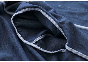 Áo khoác denim retro dài tay cổ đức một túi lớn - NU7713