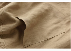 Quần baggy linen lưng thun ba túi thêu hoa lá - NU6815