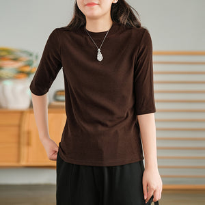 Áo T-shirt ngắn tay cổ tròn một màu - NU7618