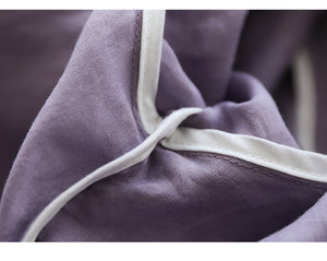 Áo sơ mi linen ngắn tay cổ V khuy tròn hoa văn thổ cẩm - NU6965