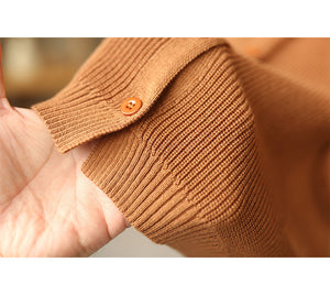 Áo khoác len hoodies cardigan có mũ chệch màu - NU7792