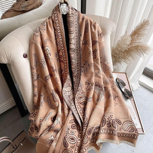 Khăn quàng cashmere hoa văn thiên nhiên - NU7800