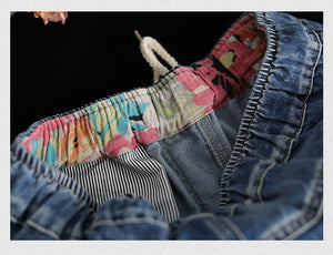 Quần baggy denim thêu hoa bồ công anh - NU3794 - kamaka.vn - thời trang nhật
