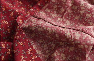 Chân váy linen lưng thun thắt dây xẻ tà chéo in hoa liti - NU8317