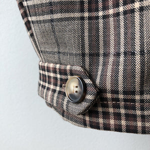 Quần baggy linen kẻ caro kèm thắt lưng - NU4593