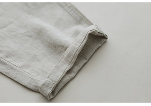 Quần baggy linen lưng thun ống đứng một khuy cài - NU7443