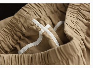 Quần baggy linen lưng thun ba túi thêu hoa lá - NU6815