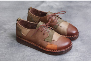 Giày retro mảng màu thắt dây - NU4246