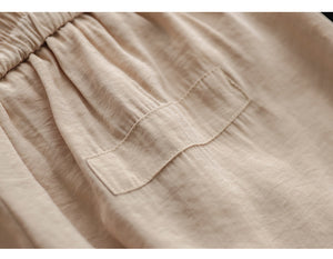 Quần baggy lụa lưng thun dây rút ống túm - NU7224