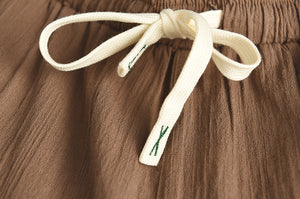 Quần baggy linen lưng thun dây rút hai túi chéo - NU7026