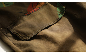 Quần baggy yếm retro in lá màu sắc - NU6625