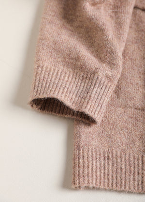 Áo khoác len cardigan dài tay cổ tròn hai túi vuông - NU7836