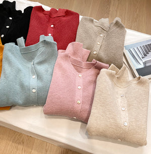 Áo khoác cardigan len dệt kim dài tay cổ tròn - NU7818