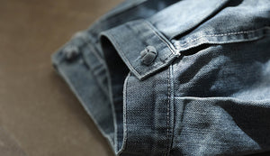 Quần baggy denim một màu lưng thun khuy gấu - NU3421 - kamaka.vn - thời trang nhật