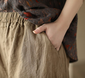Quần baggy linen lưng thun - NU8483