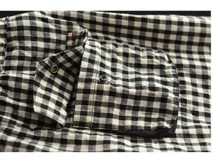 Quần baggy linen lưng thun caro túi khuy bấm - NU8410