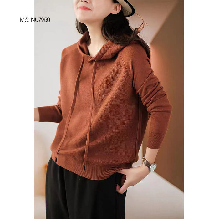 Áo hoodies len đan dài tay một màu - NU7950