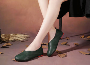 Giày da retro Morigirl đế bệt - NU4814
