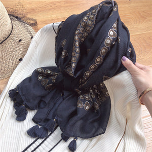 Khăn retro họa tiết lông công - NU4830