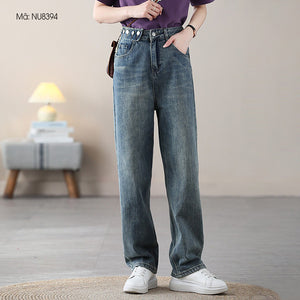 Quần baggy denim lưng cao kiểu nhiều khuy cài - NU8394