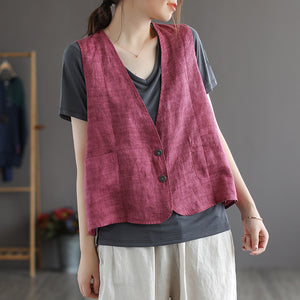 Áo khoác vest gile linen hai túi - NU7130