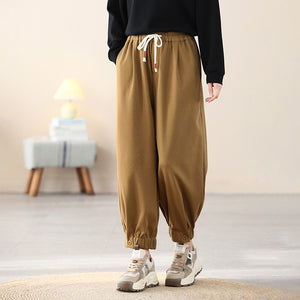 Quần baggy lưng thun có dây rút bo ống khuy cài - NU8253
