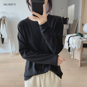 Áo T-shirt dài tay cổ tròn một màu - NU8173