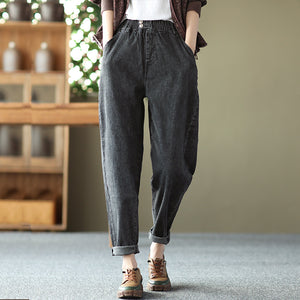 Quần baggy denim lưng thun hai khuy bấm - NU6758