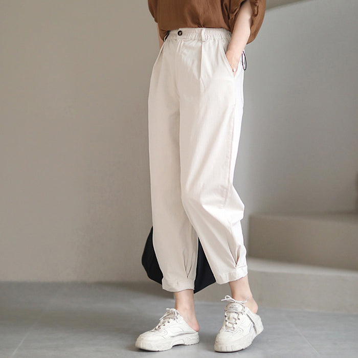 Quần baggy lưng thun một khuy cài ống túm xếp ly - NU7404