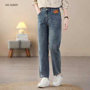 Quần baggy denim classic ống đứng cạp cao - NU8259