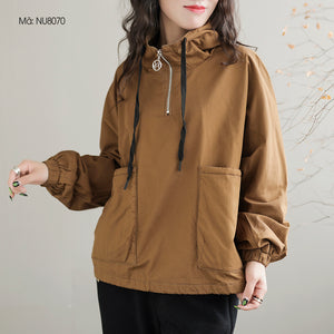 Áo hoodies dài tay lót lông hai túi vuông - NU8070